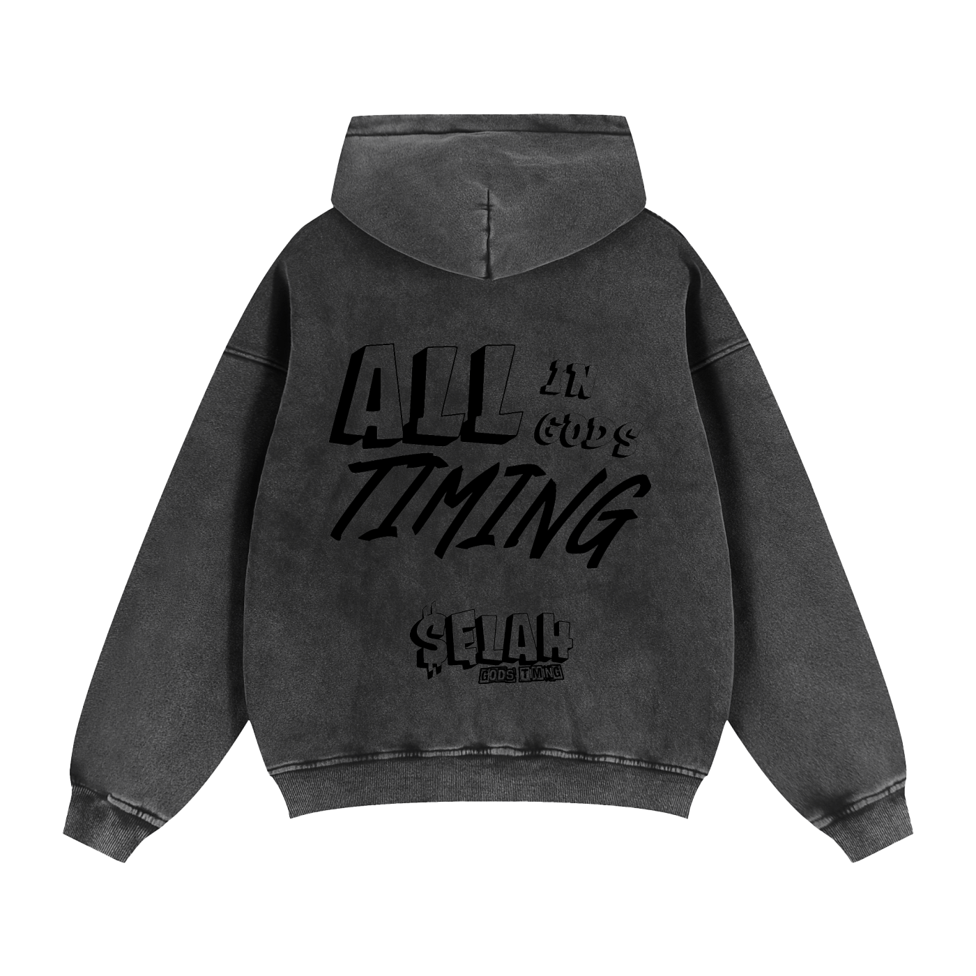 SelahGT Acid Wash Hoodie V2 edition - Black